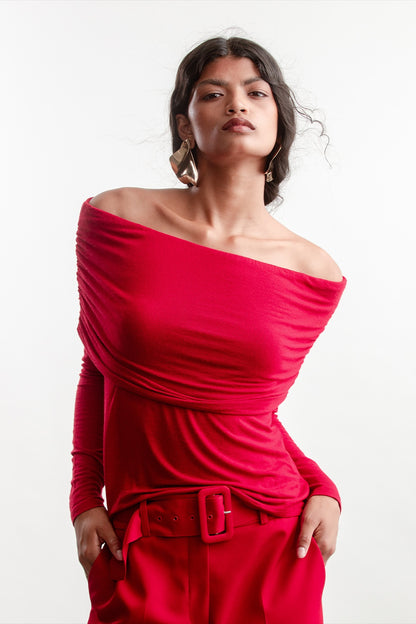 Mishca Off The Shoulder Top _ 157944 _ Red