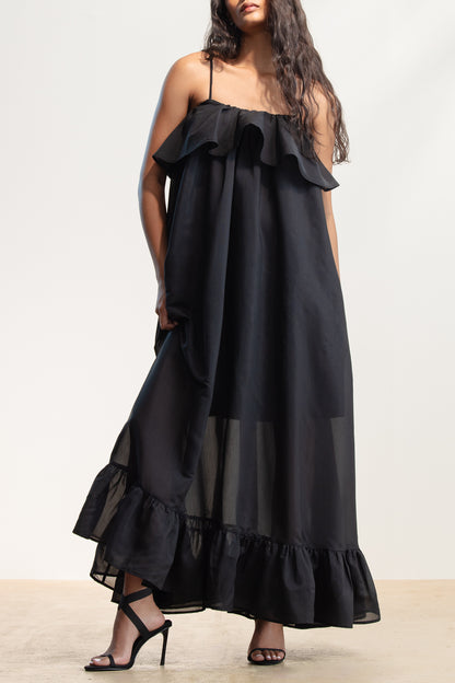 Lumka Ruffle Trapeze Maxi