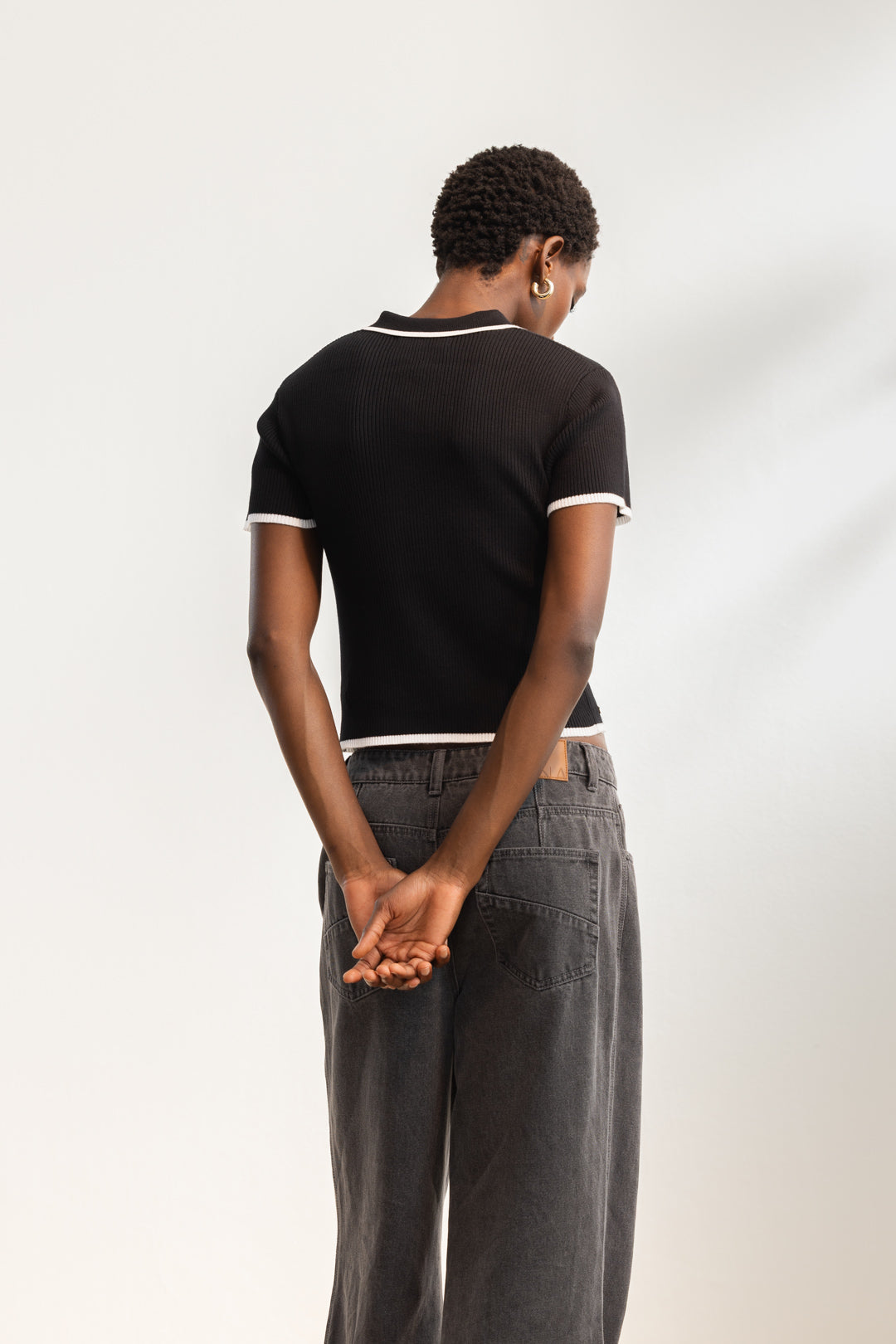 Sana Johnny Collar Knit