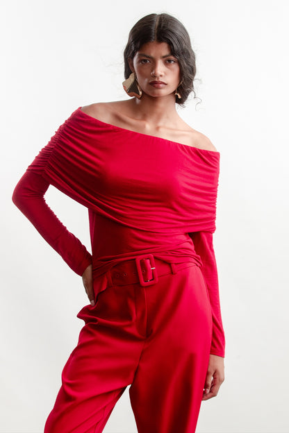 Mishca Off The Shoulder Top _ 157944 _ Red