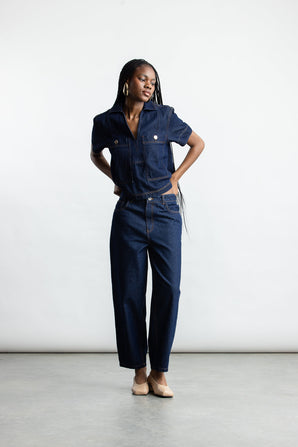 Bronwyn Barrel Leg Denim _ 169095 _ Dark Blue