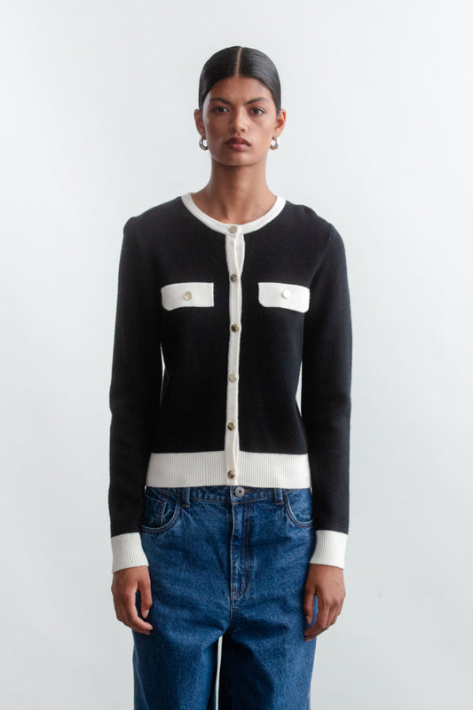 Kagiso Cardigan _ 158798 _ Black Texture