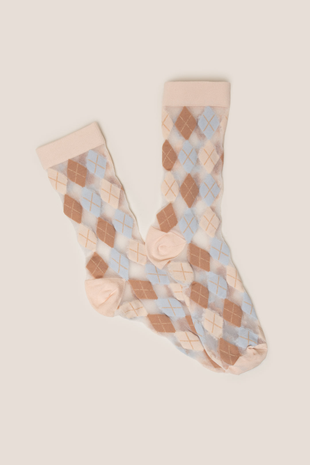Hlelo Argyle Mesh Socks