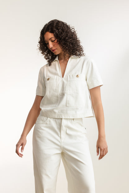 Ainsley Pop Over Denim Top