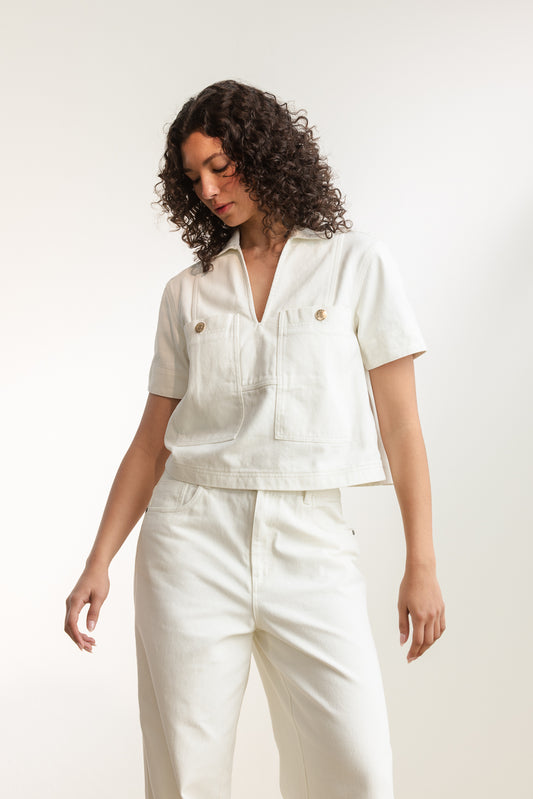 Ainsley Pop Over Denim Top