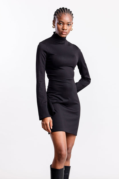 Medina Ponte Flare Sleeve Mini _ 161464 _ Black Texture