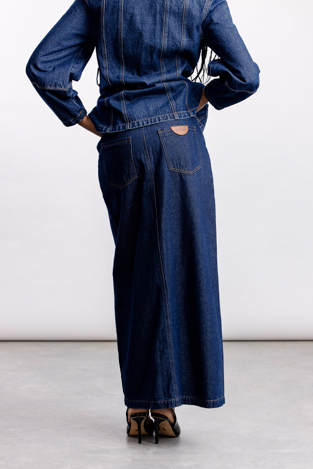 Phumelele Maxi Denim Skirt _ 164849 _ Dark Blue