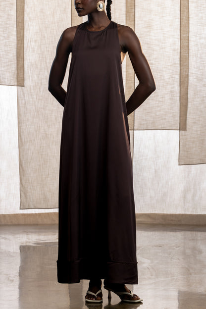 Ari Satin Racerback Maxi Dress