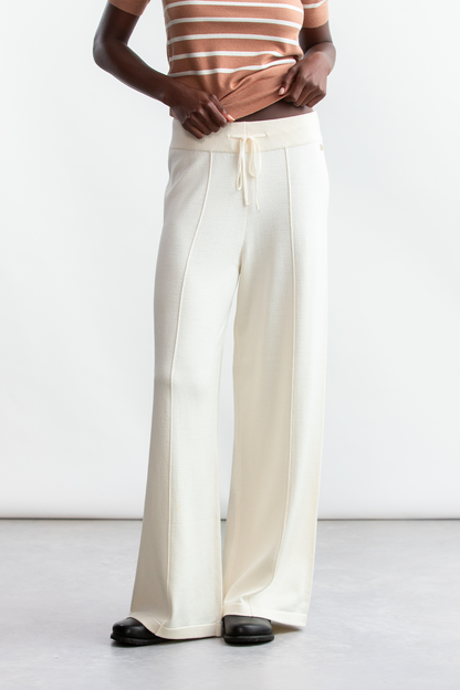Tara Wide Leg _ 162895 _ Ecru