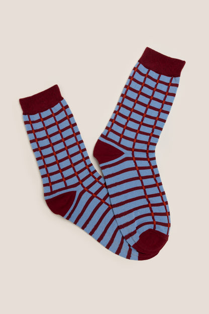 Imra Check Textured Socks
