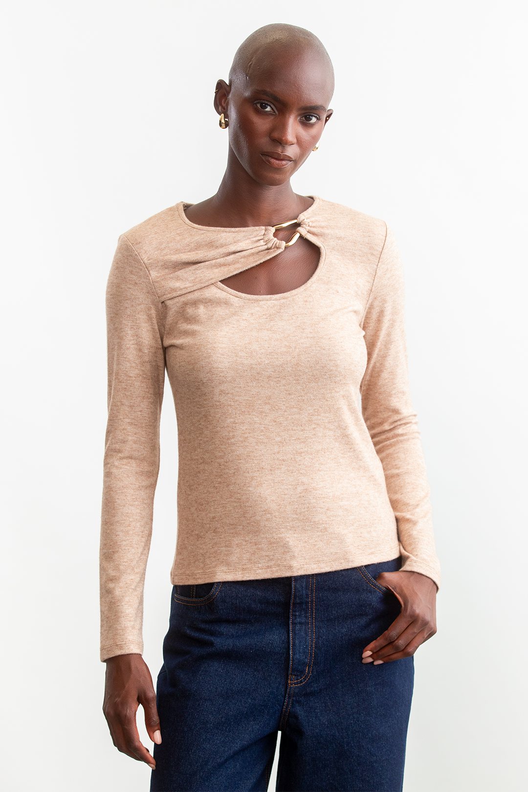 Alora Cut And Sew Top _ 157928 _ Camel