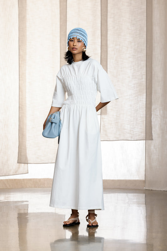 Zelia Smocked T-Shirt Dress
