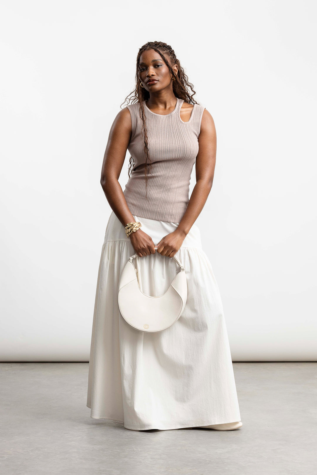 Eshe Cut Out Detail Knit _ 168243 _ Stone