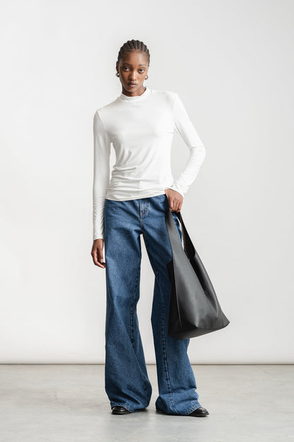 Inez Turtle Neck Top _ 160733 _ Ecru