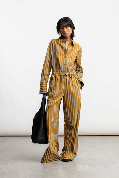 Nomsa Pull On Stripe Trouser _ 168101 _ Brown