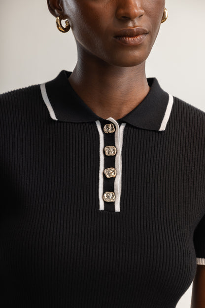 Sana Johnny Collar Knit