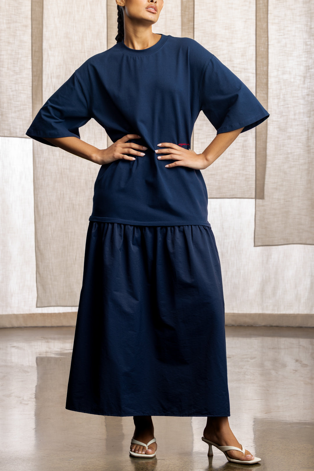 Whardah Knit Woven T-Shirt Maxi