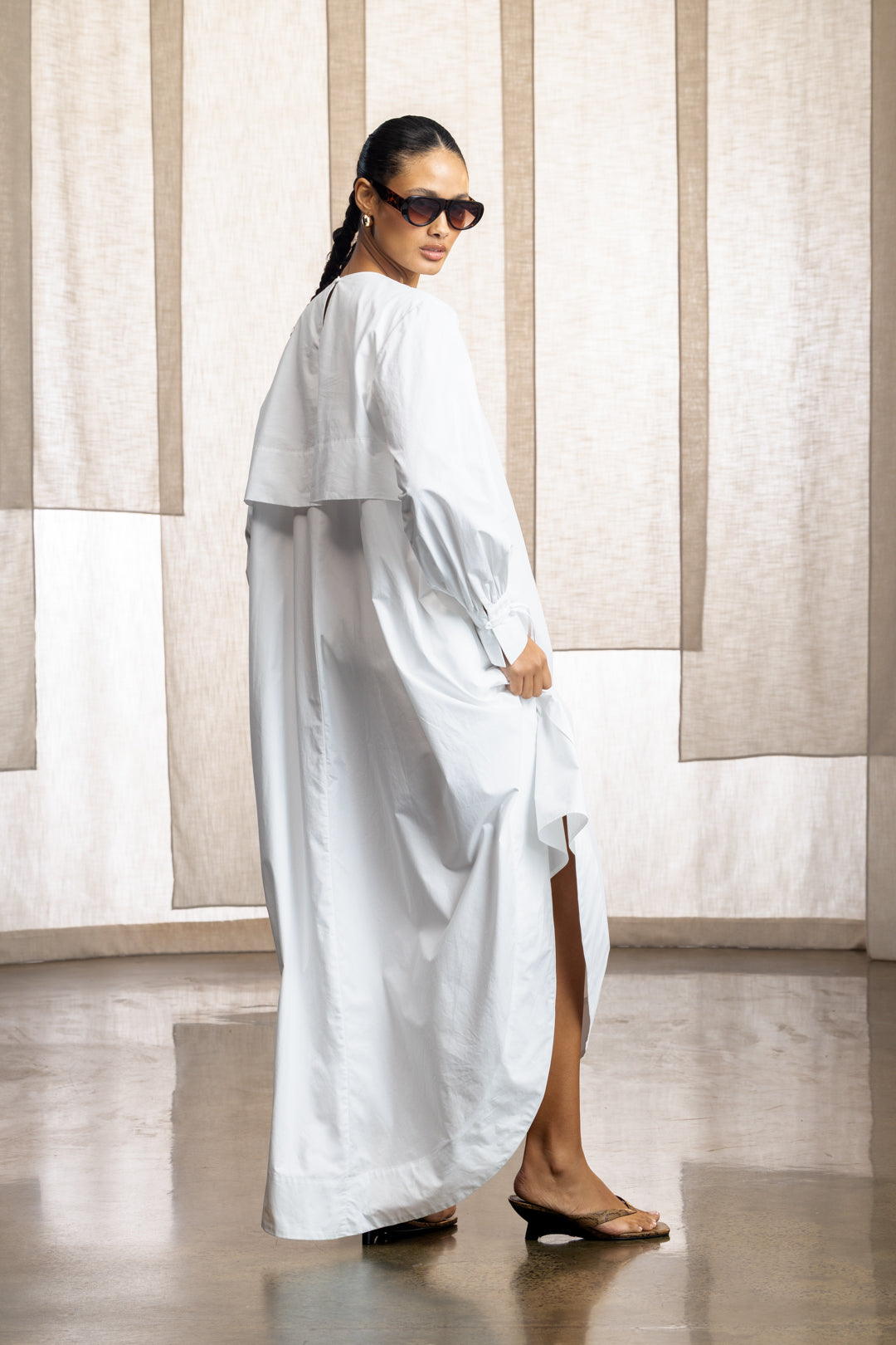 Kai Cotton Long Sleeve Shirt Dress