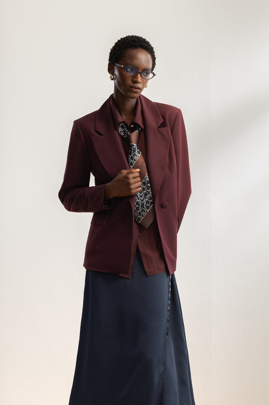 Aziza Pleated Back Blazer