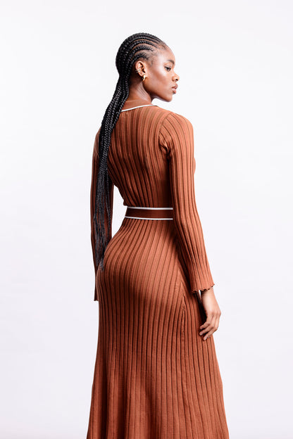 Kiara Knit Dress _ 157195 _ Caramel