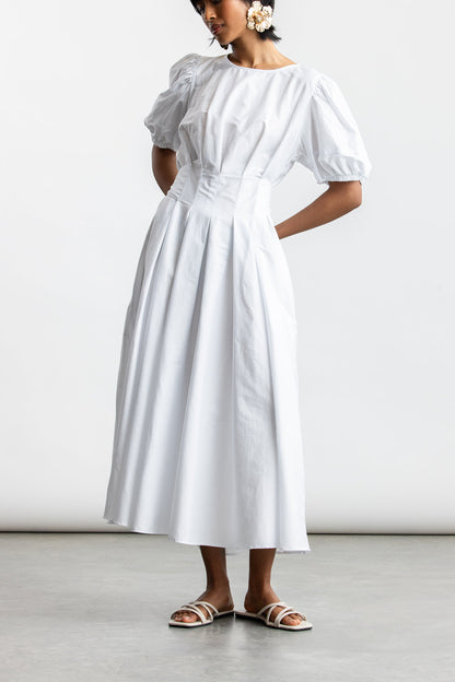 Kavita Puff Sleeve Midi _ 173160 _ White