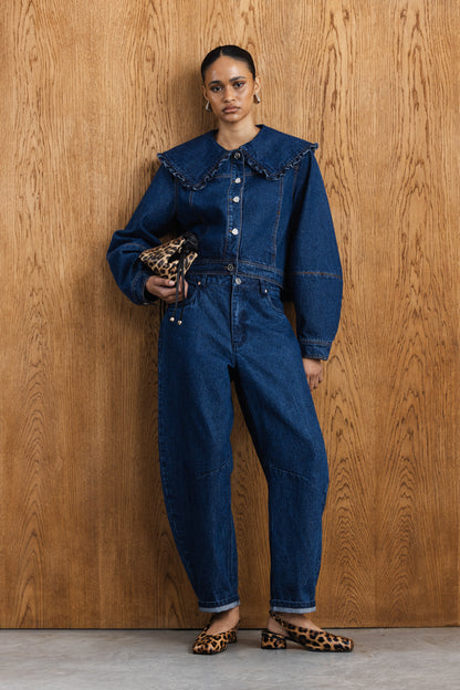 Zurina Statement Collar Denim Jacket