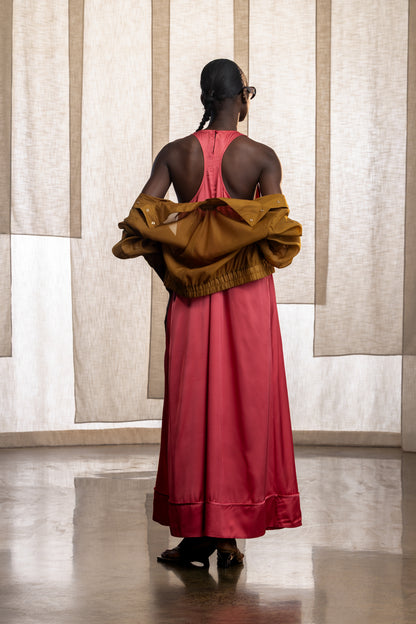 Ari Satin Racerback Maxi Dress