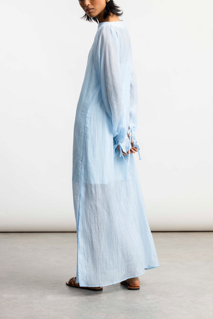 Hazel Long Sleeve Maxi _ 168510 _ Blue Texture