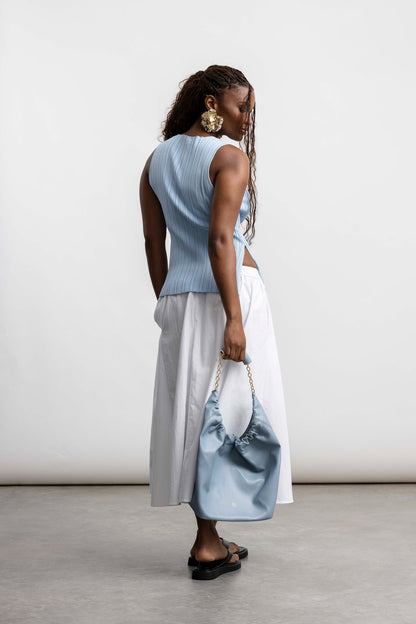 Lindiwe Sleevless Rib Knit _ 169644 _ Blue Texture