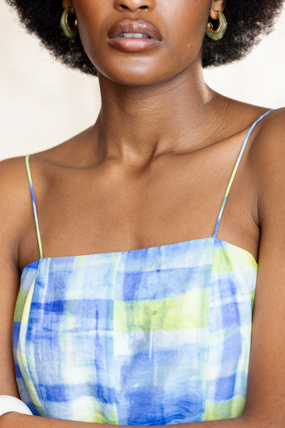Rosalia Sheer Strappy A-Line Midi Dress