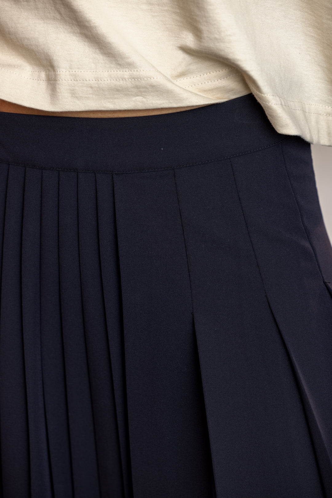 Alina Asymmetric Pleated Maxi Skirt