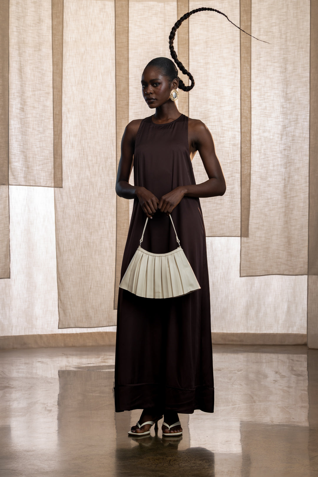 Ari Satin Racerback Maxi Dress