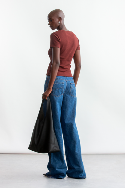 Courtney Rib T-Shirt _ 162434 _ Brown