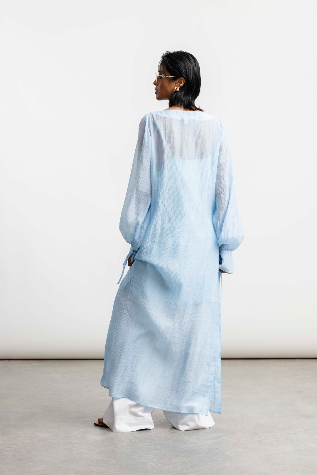 Hazel Long Sleeve Maxi _ 168510 _ Blue Texture