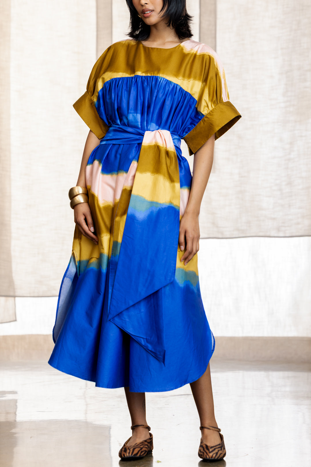 Zoleka Scarf Detail Column Midi Dress