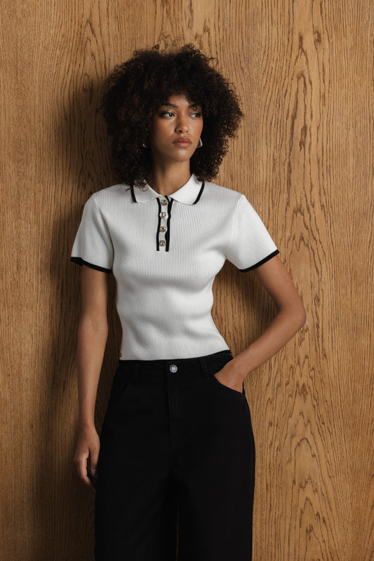 Sana Johnny Collar Knit