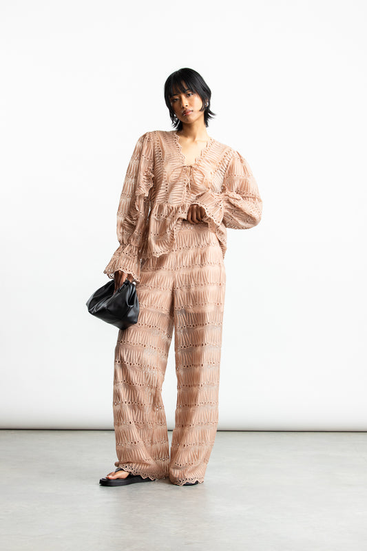 Naledi Embroidered Wide Leg Pants