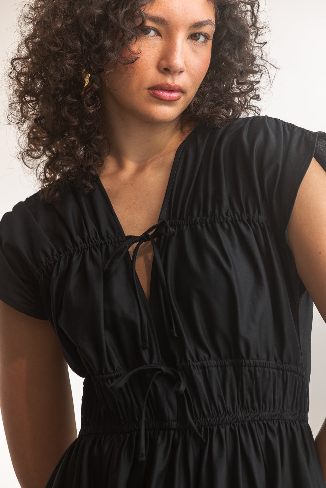 Coco Tie Front Midi _ 173162 _ Black