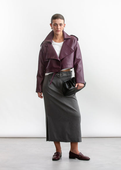 Cleo Pencil Skirt _ 157594 _ Charcoal