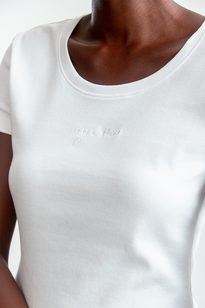 Courtney Rib T-Shirt _ 162435 _ White