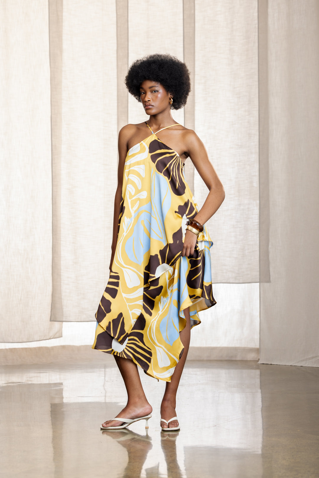 Pamela Hanky Hem Halterneck Dress