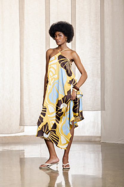 Pamela Hanky Hem Halterneck Dress
