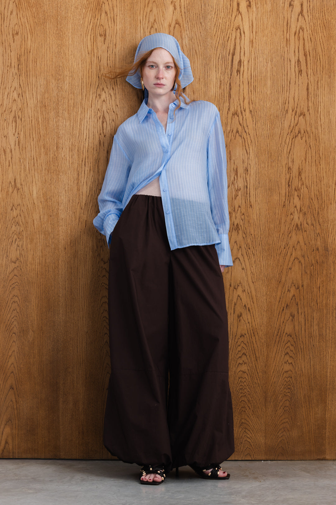 Zahra Sheer Shirt with Scarf