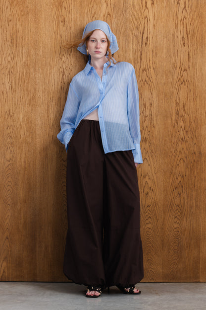 Zahra Sheer Shirt with Scarf