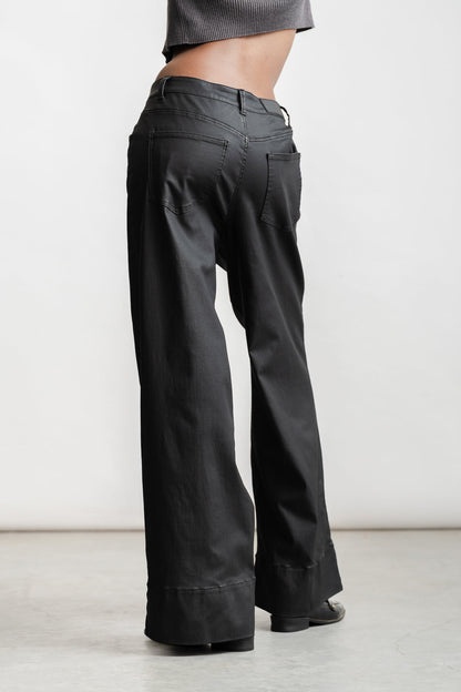 Zukiswa Coated Wide-Leg Denim _ 161988 _ Black Texture