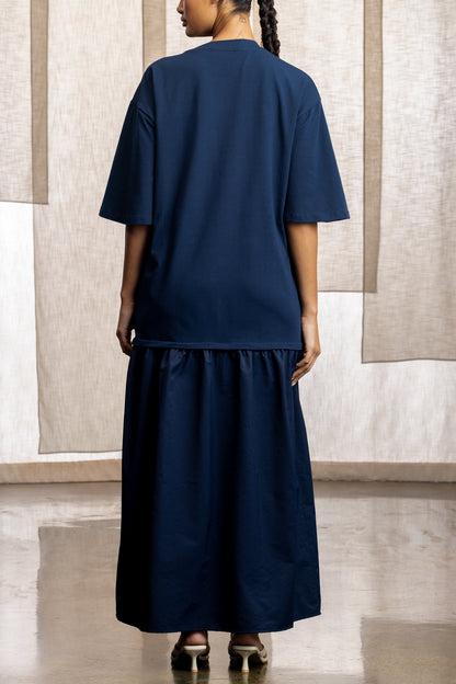 Whardah Knit Woven T-Shirt Maxi