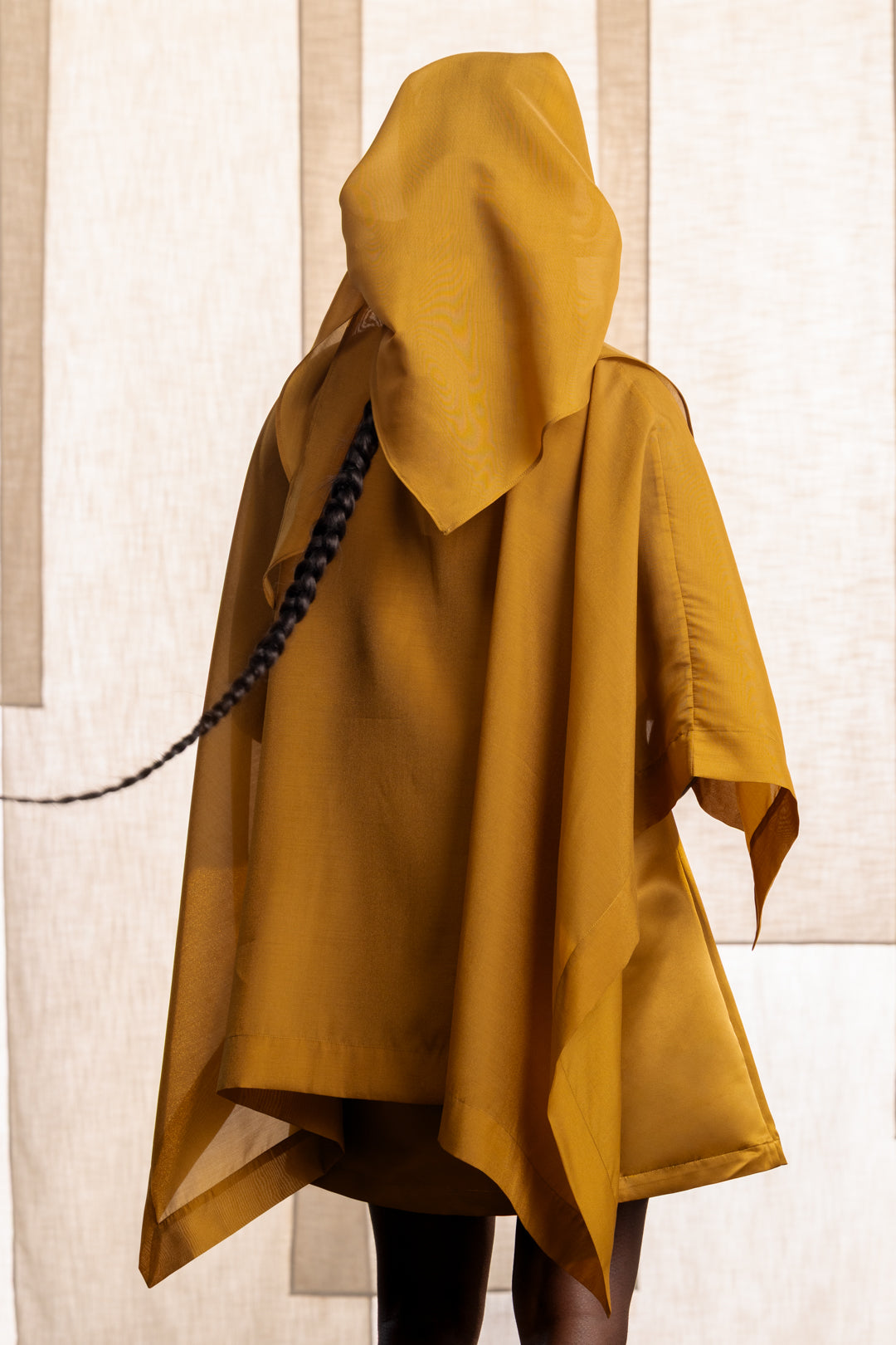 Liza Mini Dress With Cape Detail And Scarf