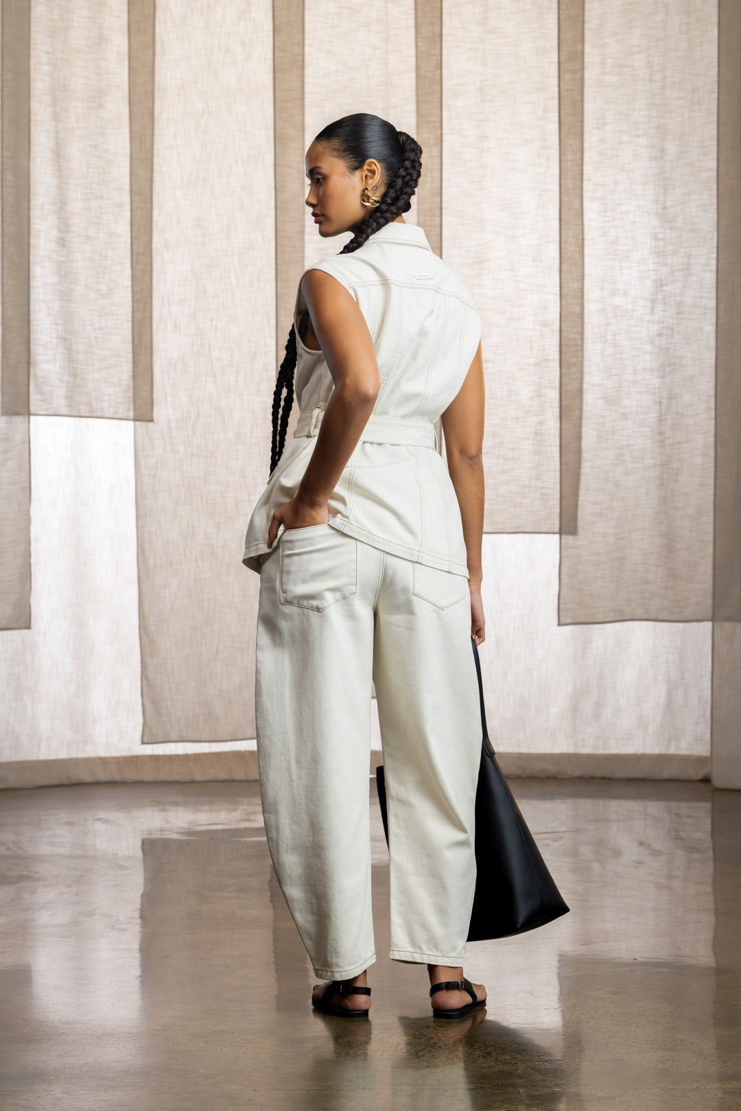 Nisrina Panelled Barrel Leg Pant