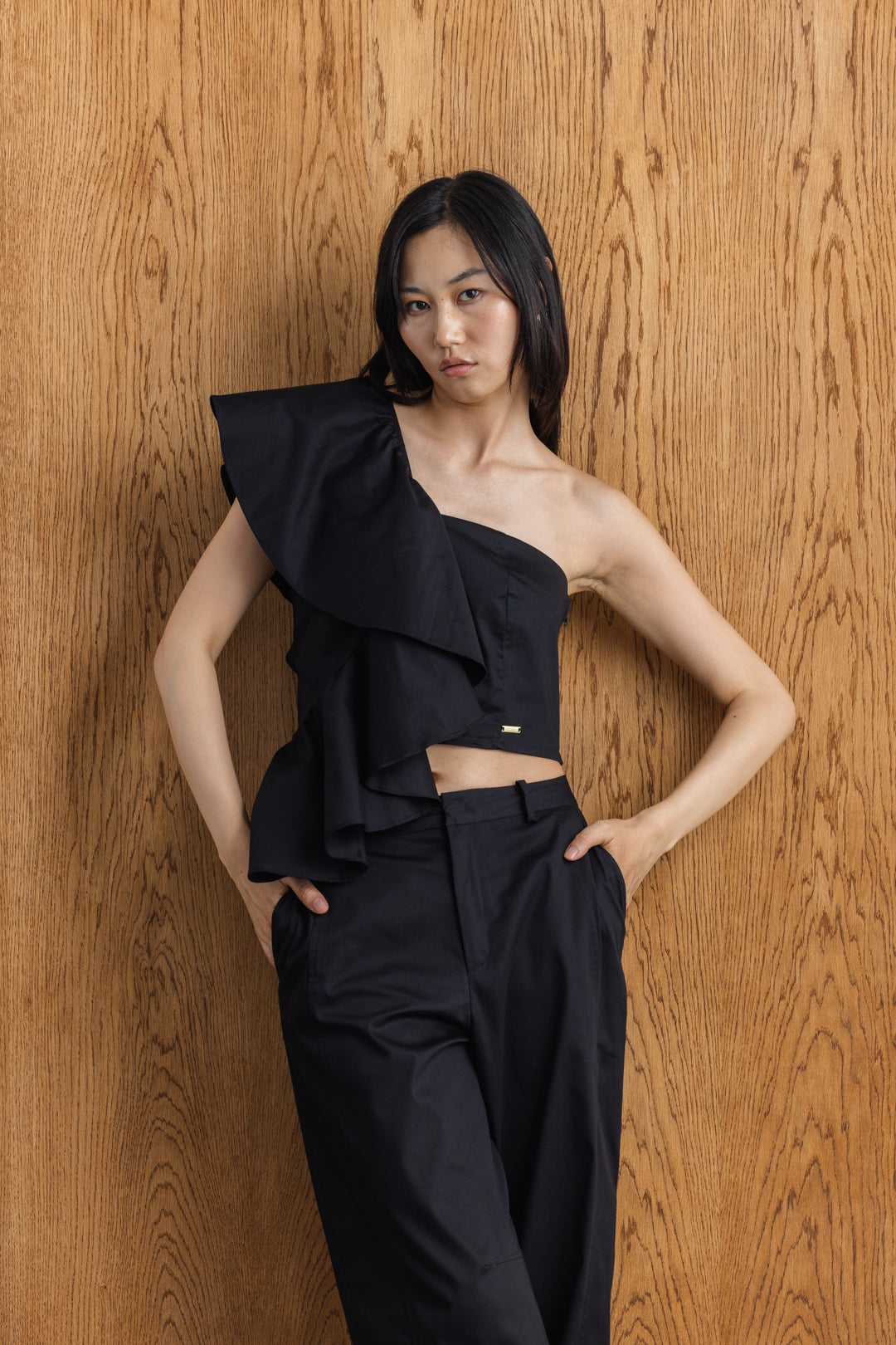 Vuyiseka Ruffle One-Shoulder Top – AYANA