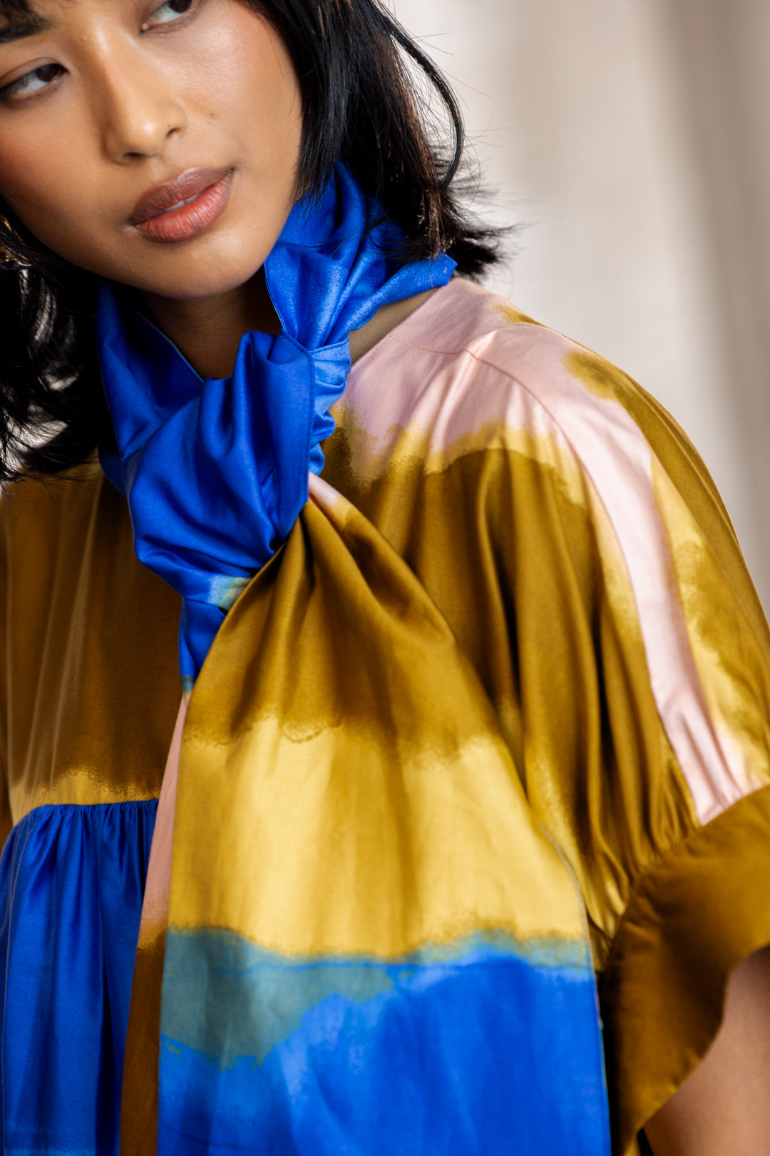 Zoleka Scarf Detail Column Midi Dress